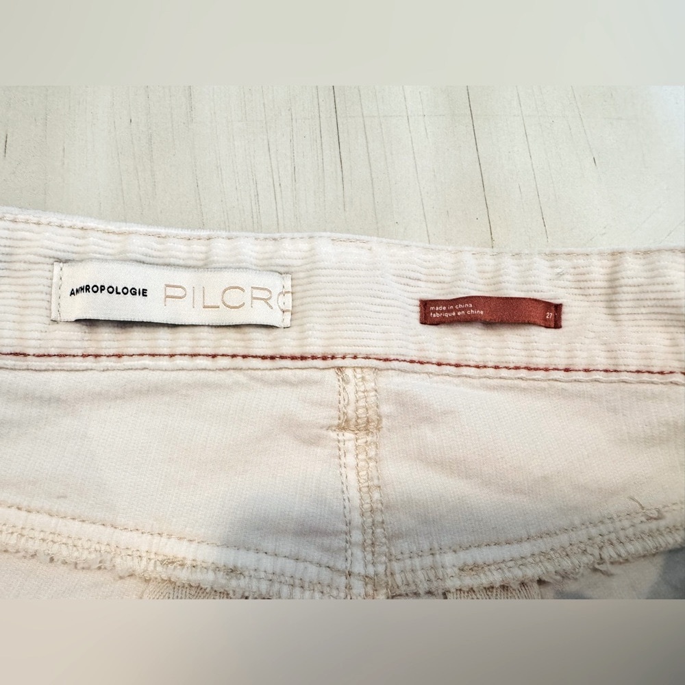 Anthropologie Pilcro Cream Pants Slim Boyfriend Size 27 - Picture 10 of 12